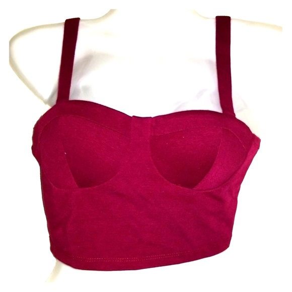 Bear Dance Tops - Bear Dance burgundy crop top small